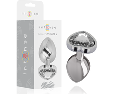 Intense Anal Toys Intense Metal Anal Plug Baltas Heart L - Luxury Aluminum, Crystal Accent