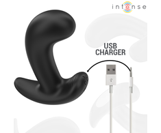 Intense Anal Toys INTENSE Chandler Juodas 10-Mode Vibrating Anal Device with Remote, 9cm