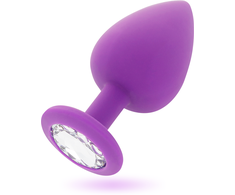 Intense Anal Toys Intense Shelki L Silicone Plug Lilac - Ergonomic Diamond Base, Large Size