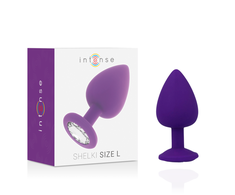 Intense Anal Toys Intense Shelki L Silicone Plug Lilac - Ergonomic Diamond Base, Large Size