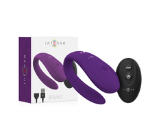 Intense Couples Toys Intense Bruno Double Motor Lilac Silicone Couple Massager, Remote, 62mm