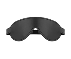 INTENSE FETISH Vegan Leather Sleep Mask Adjustable Ergonomic Juodas