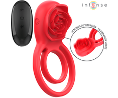 Intense Fun INTENSE GAIL Intimate Stimulator Rose Shape 10 Modes Raudona Remote Control