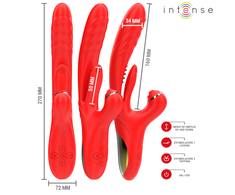 Intense Fun INTENSE Rosalia Raudona 3-in-1 Multifunctional Stimulation Device Atsparus vandeniui