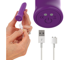 Intense Fun INTENSE Todrick Violet Compact Vibrating Bullet 10 Modes Atsparus vandeniui 10.2cm