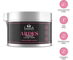 Intimateline Luxuria Grape Massage Candle with Sviestmedžių aliejumi 80g