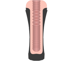 Jamyjob Booty Intimate Machine Anatomic Textured Sleeve TPE Juodas