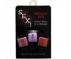 Kheper Games Intimate Metallic Dice Set for Couples - 3-Piece Game