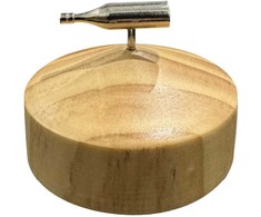 Kheper Games Spin The Bottle Party Game - Metal Bottle &amp; Wooden Base