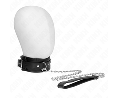 Kink Collar Gag KINK Basic Model Collar with Leash - Adjustable Vegan Leather 65cm Juodas