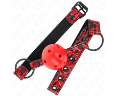 Kink Collar Gag KINK Diamond Pattern Ball Gag Model 1 - Adjustable Strap 42-60 cm, 4.5 cm Ball