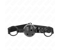 Kink Collar Gag KINK Diamond Ball System 4.5 cm - Adjustable Silicone Gag, Juodas