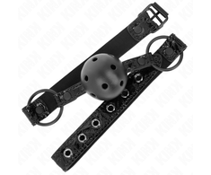 Kink Collar Gag KINK Diamond Ball System 4.5 cm - Adjustable Silicone Gag, Juodas