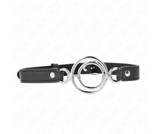 Kink Collar Gag KINK Gag System Juodas - Adjustable Multi O-Rings, 63x2.5 cm, 5 cm Ring