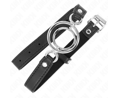 Kink Collar Gag KINK Gag System Juodas - Adjustable Multi O-Rings, 63x2.5 cm, 5 cm Ring