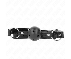 Kink Collar Gag KINK Hollow Hard Juodas Gag Ball Model 1 - 4.5 cm Anatomical Design