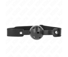 Kink Collar Gag KINK Breathable Silicone Ball Gag 4.5 cm - Adjustable Juodas Strap 65 cm