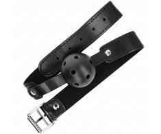 Kink Collar Gag KINK Breathable Silicone Ball Gag 4.5 cm - Adjustable Juodas Strap 65 cm