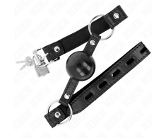 Kink Collar Gag KINK Juodas Ball Gag TPE 4cm - Adjustable Strap, 60cm Total Length