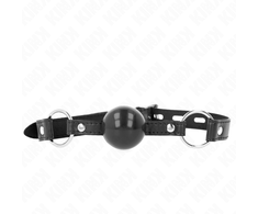 Kink Collar Gag KINK Juodas Ball Gag TPE 4cm - Adjustable Strap, 60cm Total Length
