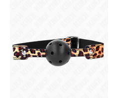 Kink Collar Gag KINK Leopard Breathable Silicone Ball Gag 4.5cm with Adjustable Strap