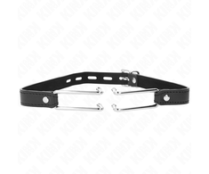 Kink Collar Gag KINK Metal Hook Gag 11.5 cm - Adjustable Vegan Leather Strap 39-58 cm