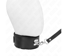Kink Collar Gag KINK Adjustable Leather Collar &amp; Leash Set Juodas 116cm | 40-48cm Fit