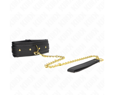 Kink Collar Gag KINK Adjustable Faux Leather Collar with Sponge Lining 37-54cm Juodas