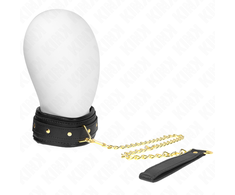Kink Collar Gag KINK Adjustable Faux Leather Collar with Sponge Lining 37-54cm Juodas
