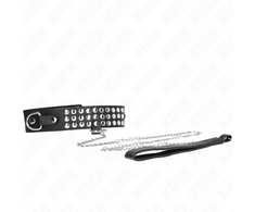 Kink Collar Gag KINK Adjustable Necklace with Shiny Strap 65 cm Juodas 37-42 cm