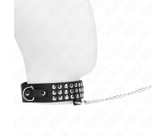 Kink Collar Gag KINK Adjustable Necklace with Shiny Strap 65 cm Juodas 37-42 cm