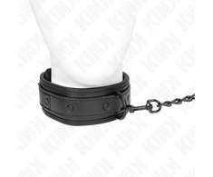 Kink Collar Gag KINK Neoprene Bondage Collar Model 2 Adjustable 78cm with Belt Juodas