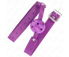 Kink Collar Gag KINK Violetinė Breathable Ball System 4.5 cm - Adjustable Silicone Strap 65x2.5 cm