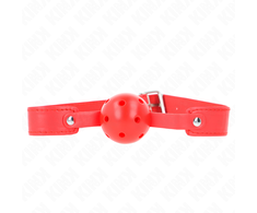 Kink Collar Gag KINK Raudona Breathable Ball Gag 4.5 cm - Adjustable Silicone Strap 65 cm