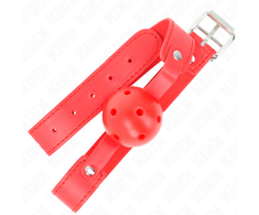 Kink Collar Gag KINK Raudona Breathable Ball Gag 4.5 cm - Adjustable Silicone Strap 65 cm