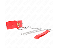 Kink Collar Gag KINK Raudona Diamond Collar with Adjustable Belt 65cm - Elegant Design 35-51cm