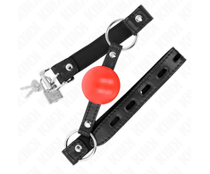 Kink Collar Gag KINK Raudona TPE Ball Gag 4 cm - Adjustable Strap, 60 x 2 cm