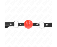 Kink Collar Gag KINK Raudona TPE Ball Gag 4 cm - Adjustable Strap, 60 x 2 cm