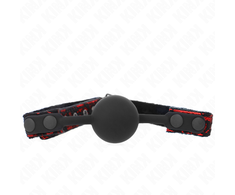Kink Collar Gag KINK Scandal Silicone Ball Gag 4cm - Adjustable Comfort Model Juodas 65x2cm