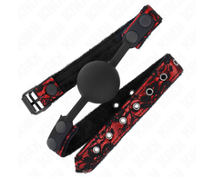 Kink Collar Gag KINK Scandal Silicone Ball Gag 4cm - Adjustable Comfort Model Juodas 65x2cm