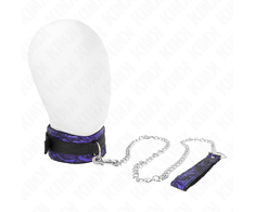 Kink Collar Gag KINK Velvet Lace Collar with Adjustable Belt &amp; Nylon Trim 105cm Juodas