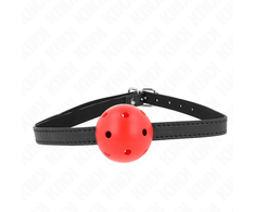 Kink Collar Gag KINK Simplicity Raudona Breathable Silicone Ball Restriction 4.5cm Adjustable