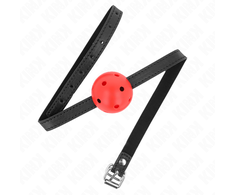 Kink Collar Gag KINK Simplicity Raudona Breathable Silicone Ball Restriction 4.5cm Adjustable