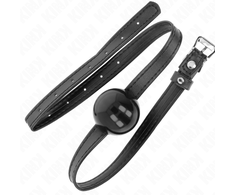Kink Collar Gag KINK Simplicity Ball Gag 4cm - Adjustable Silicone Strap, Juodas, 60cm