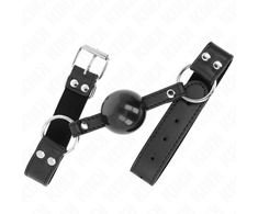 Kink Collar Gag KINK Soft Silicone Ball Gag 4cm with Adjustable Leatherette Strap 62cm