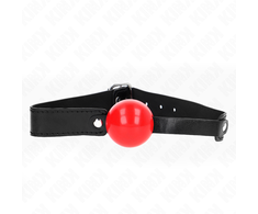 Kink Collar Gag KINK Model 1 Soft TPE Ball 4cm Adjustable Gag 41-61cm Juodas/Raudona