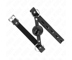 Kink Collar Gag KINK TPE Ball Gag 4 cm with Juodas Lock - Adjustable 60x2 cm Strap