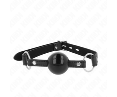 Kink Collar Gag KINK TPE Ball Gag 4 cm with Juodas Lock - Adjustable 60x2 cm Strap