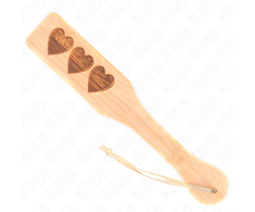 Kink Impact Touch KINK Bamboo Paddle Heart Pattern 32x5.5 cm - Elegant Wooden Impact Tool