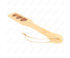 Kink Impact Touch KINK Bamboo Paddle Heart Pattern 32x5.5 cm - Elegant Wooden Impact Tool